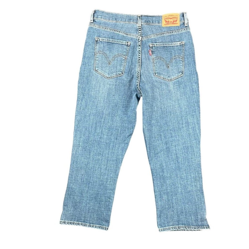 Levi's Jeans Classic‎ Capri Blue High Rise Stretch Denim Pants Women's Size 4 - Picture 15 of 16